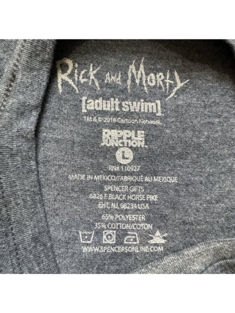 Adult Swim Rick and Morty Poopybutthole T Shirt Size L Ripple Junction Gray - Picture 6 of 7